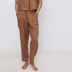 Lunya Woven Linen Tapered Pant Lush Caramel Size L Lunya Pants